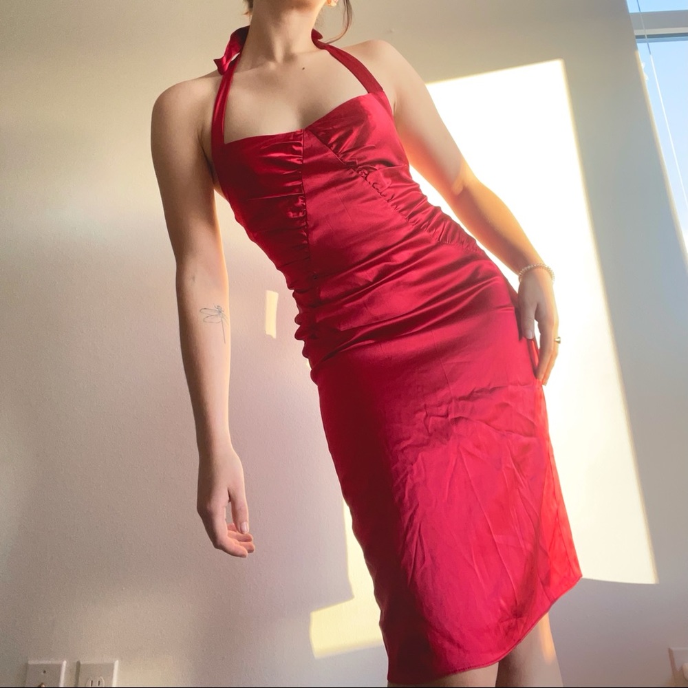 Betsey Johnson vintage pinup silk cocktail dress